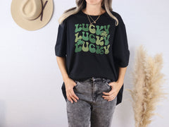 Lucky Shirt - Retro St. Patricks Shirt - Lucky Irish T-Shirt - St. Patricks Gift - Lucky Shamrock Shirt - Irish Day Tee - Four Leaf Clover