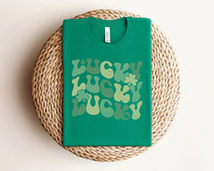 Lucky Shirt - Retro St. Patricks Shirt - Lucky Irish T-Shirt - St. Patricks Gift - Lucky Shamrock Shirt - Irish Day Tee - Four Leaf Clover