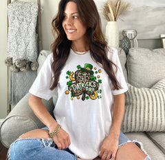 St. Patrick's Day Shirt - Shamrock Leopard Tee - St. Patrick's Women Tee - Gift for St. Patrick - Lucky Shamrock Shirt - Shamrock Tee