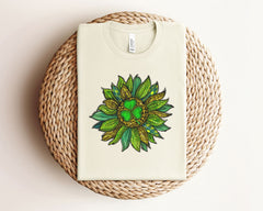 Shamrock Sunflower T-Shirt - Family Matching Tee - Leopard Print Shirt - Patrick’s Day Gift - Irish Tee - Shamrock Holiday - St Patty's Day