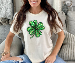 Leopard Shamrock Shirt,  St Patrick Leopard Shirt, Lucky St Pattys Shirt, Womens Shamrock Tee, Cute St Patrick Shirt, Irish Shirt Gift