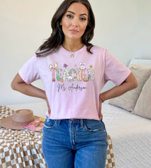 Teacher Easter Shirts - Custom Teacher Easter Shirt - Easter Day Shirt for Teachers - Easter Teacher Gift - Personalized Easter Teacher Tee
