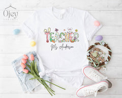 Teacher Easter Shirts - Custom Teacher Easter Shirt - Easter Day Shirt for Teachers - Easter Teacher Gift - Personalized Easter Teacher Tee