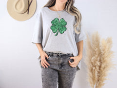 Four Leaf Clover Shirt,  St Patrick Day T-Shirt, Cute Clover Shirts, Irish Day Gifts, Shamrock T-Shirt, Unisex Shamrock Lucky T-Shirt