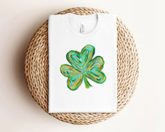 Four Leaf Clover T-Shirt, St. Patrick Day T-Shirt, Shamrock Tee,  St. Patrick Gift, Irish T-Shirts, Gift for Irish