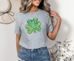Four Leaf Clover T-Shirt, St. Patrick Day T-Shirt, Shamrock Tee,  St. Patrick Gift, Irish T-Shirts, Gift for Irish