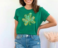 Four Leaf Clover T-Shirt, St. Patrick Day T-Shirt, Shamrock Tee,  St. Patrick Gift, Irish T-Shirts, Gift for Irish