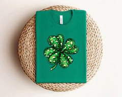 Leopard Shamrock Shirt,  St Patrick Leopard Shirt, Lucky St Pattys Shirt, Womens Shamrock Tee, Cute St Patrick Shirt, Irish Shirt Gift