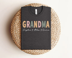 Personalized Grandma Shirt with Grandkids Names - Mother's Day Gift - Custom Grandma Shirt - Gift for Grandma - Mother's Day Shirt