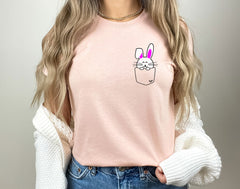 Pocket Bunny Shirt, Easter Bunny T-Shirt, Kids Easter Shirts, Adult Easter T-Shirts, Cute Easter Bunny Shirt, Easter Outfit Shirt
