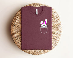 Pocket Bunny Shirt, Easter Bunny T-Shirt, Kids Easter Shirts, Adult Easter T-Shirts, Cute Easter Bunny Shirt, Easter Outfit Shirt