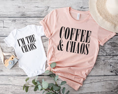 Caffeine and Chaos Shirt - Im the Chaos Shirt - Mother's Day Shirts - Matching Mom and Me - Mom Life Shirts -  Mama Needs Coffee Shirt