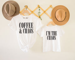 Caffeine and Chaos Shirt - Im the Chaos Shirt - Mother's Day Shirts - Matching Mom and Me - Mom Life Shirts -  Mama Needs Coffee Shirt
