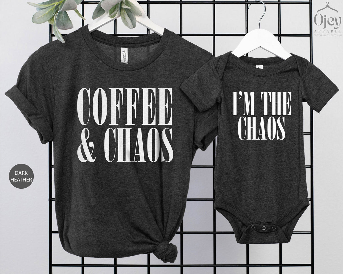 Caffeine and Chaos Shirt - Im the Chaos Shirt - Mother's Day Shirts - Matching Mom and Me - Mom Life Shirts -  Mama Needs Coffee Shirt