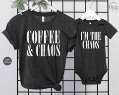 Caffeine and Chaos Shirt - Im the Chaos Shirt - Mother's Day Shirts - Matching Mom and Me - Mom Life Shirts -  Mama Needs Coffee Shirt