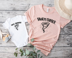 Matching Mom and Me Shirts - Storm Chaser - Tiny Tornado Shirt - Mom and Mini Shirts - Mother's Day Gift - Funny Mom Life Shirts