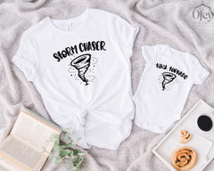 Matching Mom and Me Shirts - Storm Chaser - Tiny Tornado Shirt - Mom and Mini Shirts - Mother's Day Gift - Funny Mom Life Shirts