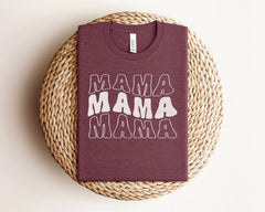 Retro Groovy Mama Shirt, Mother's Day Shirt, Gift for Mom, Cool Mom T-Shirts, Trendy Mama Shirts, Cute Mom T-Shirts
