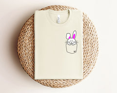 Pocket Bunny Shirt, Easter Bunny T-Shirt, Kids Easter Shirts, Adult Easter T-Shirts, Cute Easter Bunny Shirt, Easter Outfit Shirt