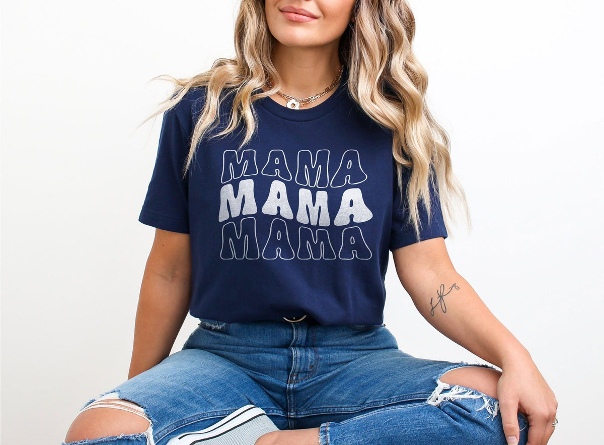 Retro Groovy Mama Shirt, Mother's Day Shirt, Gift for Mom, Cool Mom T-Shirts, Trendy Mama Shirts, Cute Mom T-Shirts