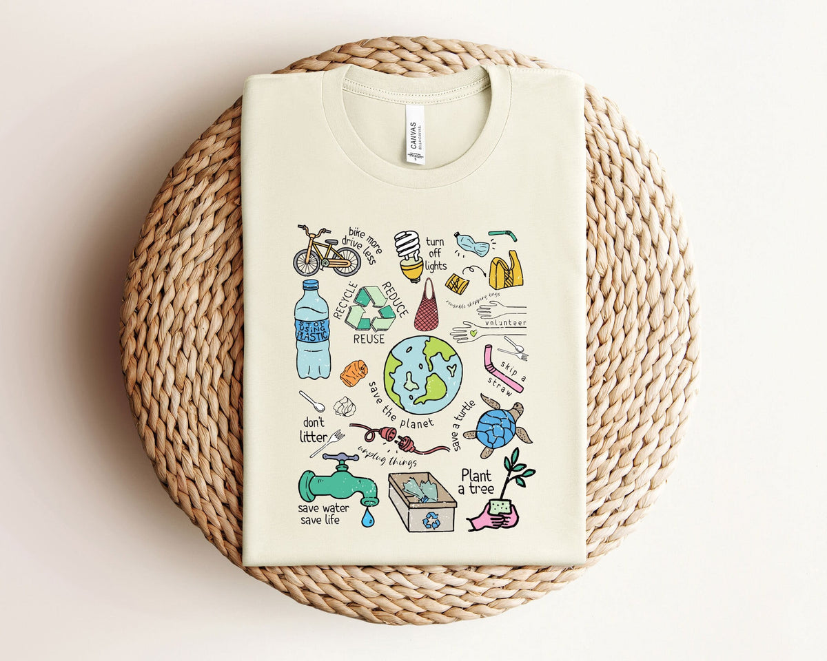 Earth Day Shirts - Save the Planet Shirt - Environmental T-Shirts - Recycle Reuse -  Happy Earth Day T-Shirts - Support The Planet Tee