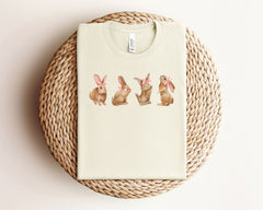 Easter Bunny Shirt - Coquette Bunny Shirt - Easter Shirts for Kids and Adults - Bunny with Bow T-Shirt - Easter Outfit - Happy Easter Shirt