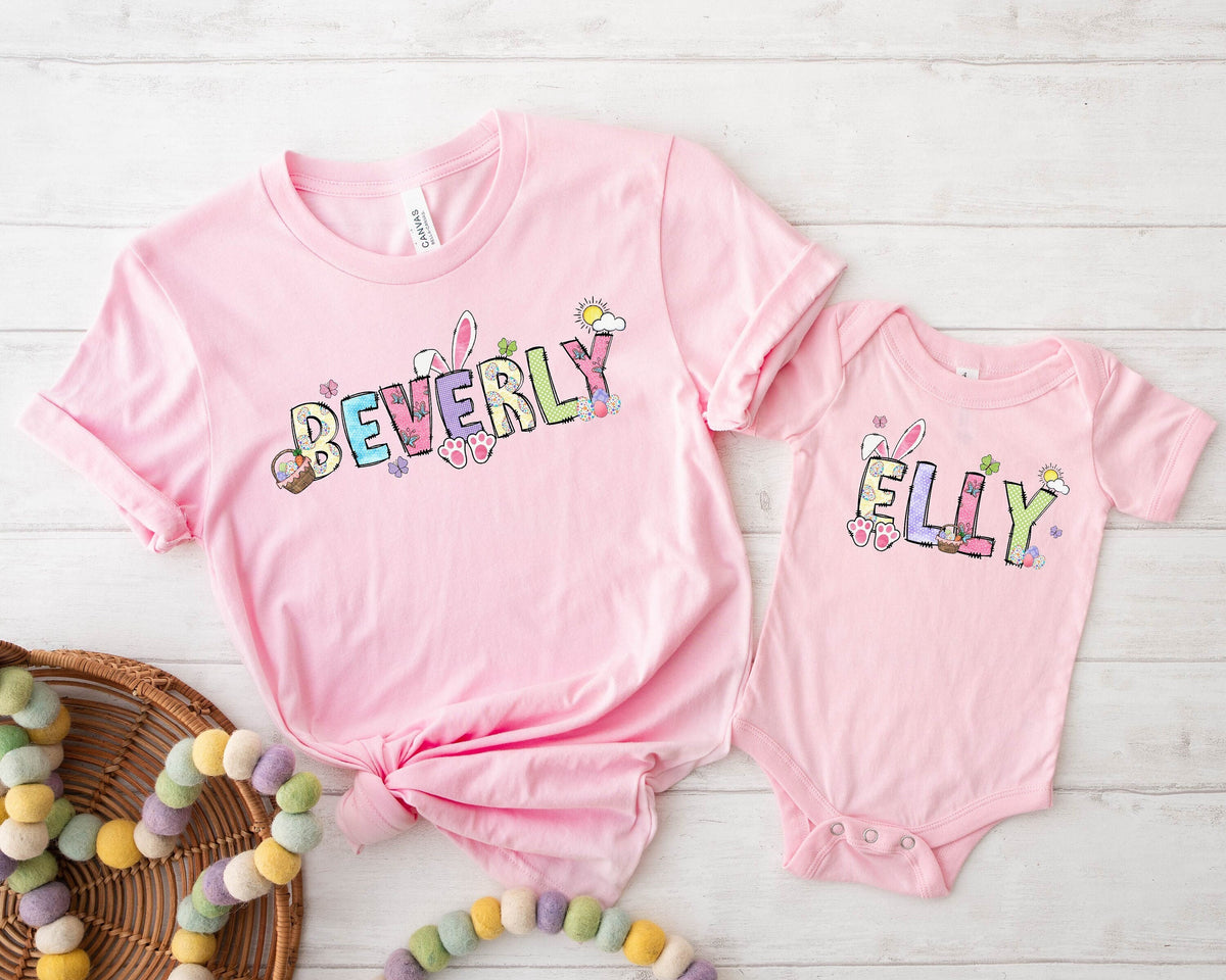 Personalized Easter Name Shirts - Matching Easter Shirts - Kids Toddler Easter Shirts - Kids Name Easter T-Shirts - Easter Gift for Kids