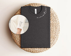 Custom Auntie T-Shirt -  Auntie Shirt with Nieces and Nephews Names on Sleeve - Birthday Gift for Aunt - Personalized Aunt Shirt
