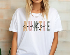 Personalized Auntie T-Shirt - Gift for Auntie - Custom Gift for Aunt - Pregnancy Announcement Aunt Revel Shirt - Custom Auntie Shirts