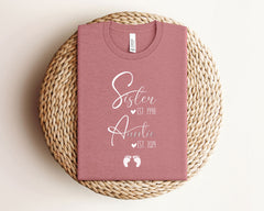 Auntie Shirt - Promoted to Aunt Shirt - Aunt Reveal T-Shirt - Sister to Auntie Shirt - New Aunt Shirt - Gift for New Aunt