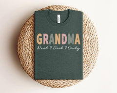 Personalized Grandma Shirt with Grandkids Names - Mother's Day Gift - Custom Grandma Shirt - Gift for Grandma - Mother's Day Shirt