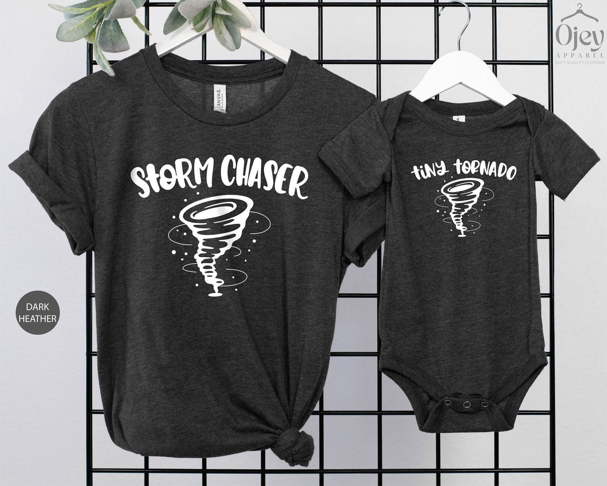 Matching Mom and Me Shirts - Storm Chaser - Tiny Tornado Shirt - Mom and Mini Shirts - Mother's Day Gift - Funny Mom Life Shirts