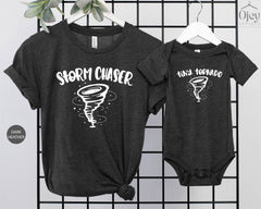 Matching Mom and Me Shirts - Storm Chaser - Tiny Tornado Shirt - Mom and Mini Shirts - Mother's Day Gift - Funny Mom Life Shirts