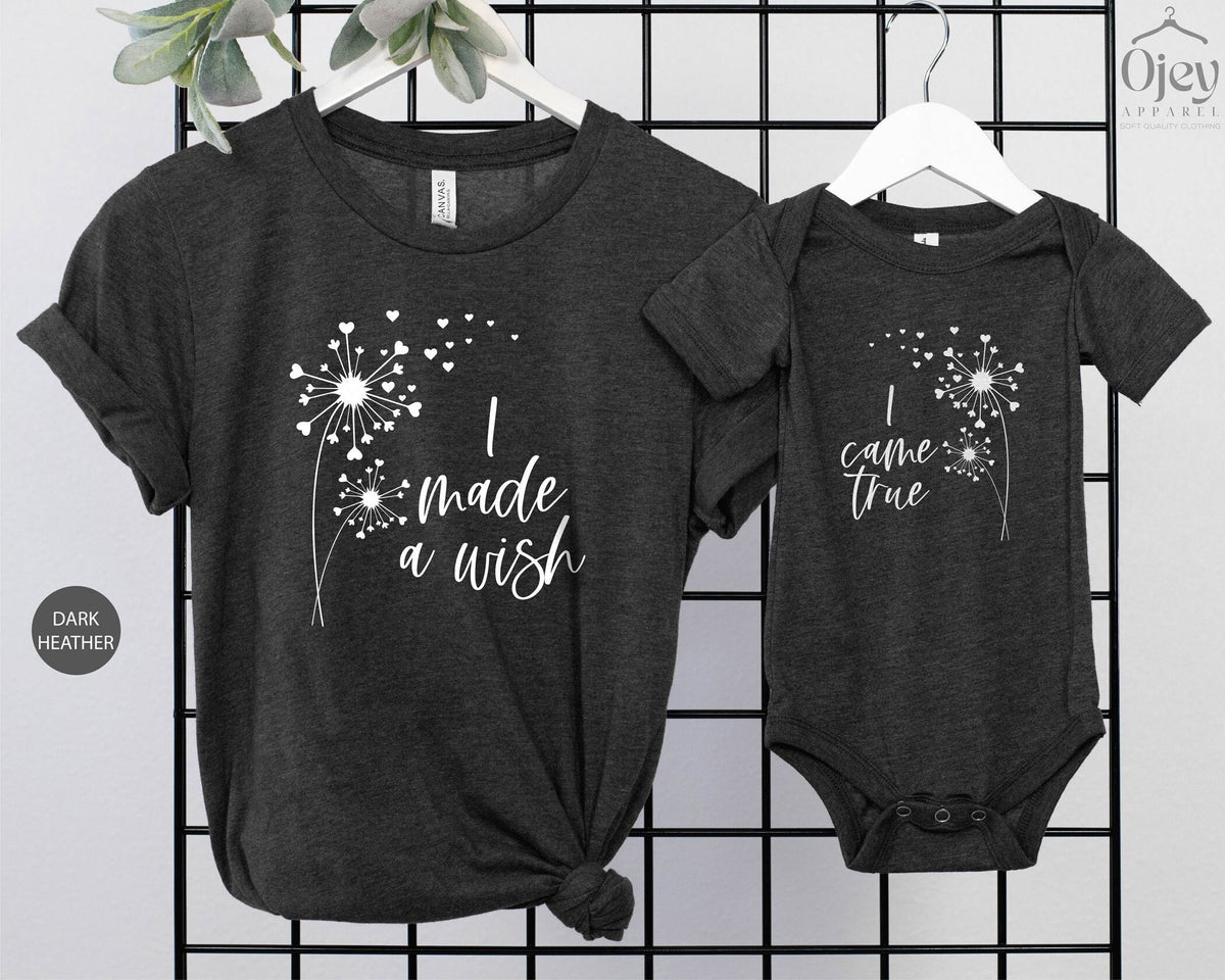 I Made a Wish Shirt - I Came True - First Time Mom Shirts - Matching Mom and Baby Shirt Baby Bodysuit - Mother's Day Gift - Mother's Day