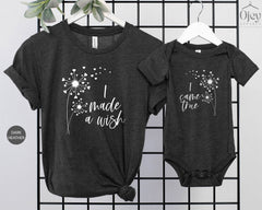 I Made a Wish Shirt - I Came True - First Time Mom Shirts - Matching Mom and Baby Shirt Baby Bodysuit - Mother's Day Gift - Mother's Day