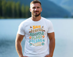 Earth Day Shirts -Save Rescue Recycle Plant Clean Care - Environmental Shirt - Earth Awareness T-Shirt - Earth Day Gift - Earth Lover Shirt