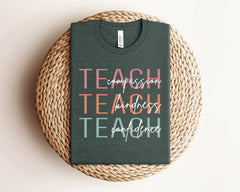 Teach Compassion Kindness Confidence T-Shirt - Inspirational Teacher Tee - Teacher Appreciation Gift - Teacher Life Shirt - Back To School