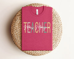 Custom Teacher T-Shirt - Personalized Teacher Name Tee - Cute Teacher Shirt - Retro Teacher Shirt - Teacher Appreciation Gift - Teachers Day