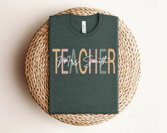 Custom Teacher T-Shirt - Personalized Teacher Name Tee - Cute Teacher Shirt - Retro Teacher Shirt - Teacher Appreciation Gift - Teachers Day