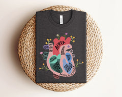 Heart Anatomy T-Shirt - CVICU Nurse Shirt - Cardiac Nurse Tee - Cardiology Student T-Shirt -Nursing Student Shirt - Registered Nurse Gift