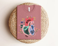 Heart Anatomy T-Shirt - CVICU Nurse Shirt - Cardiac Nurse Tee - Cardiology Student T-Shirt -Nursing Student Shirt - Registered Nurse Gift