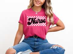 Checkered Nurse T-Shirt -Retro Nurse Shirt - Registered Nurse Tee - Graduation Gift - RN Gift - Future Nurse Gift - Nursing Student Shirt