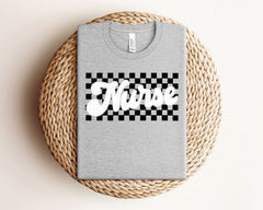 Checkered Nurse T-Shirt -Retro Nurse Shirt - Registered Nurse Tee - Graduation Gift - RN Gift - Future Nurse Gift - Nursing Student Shirt