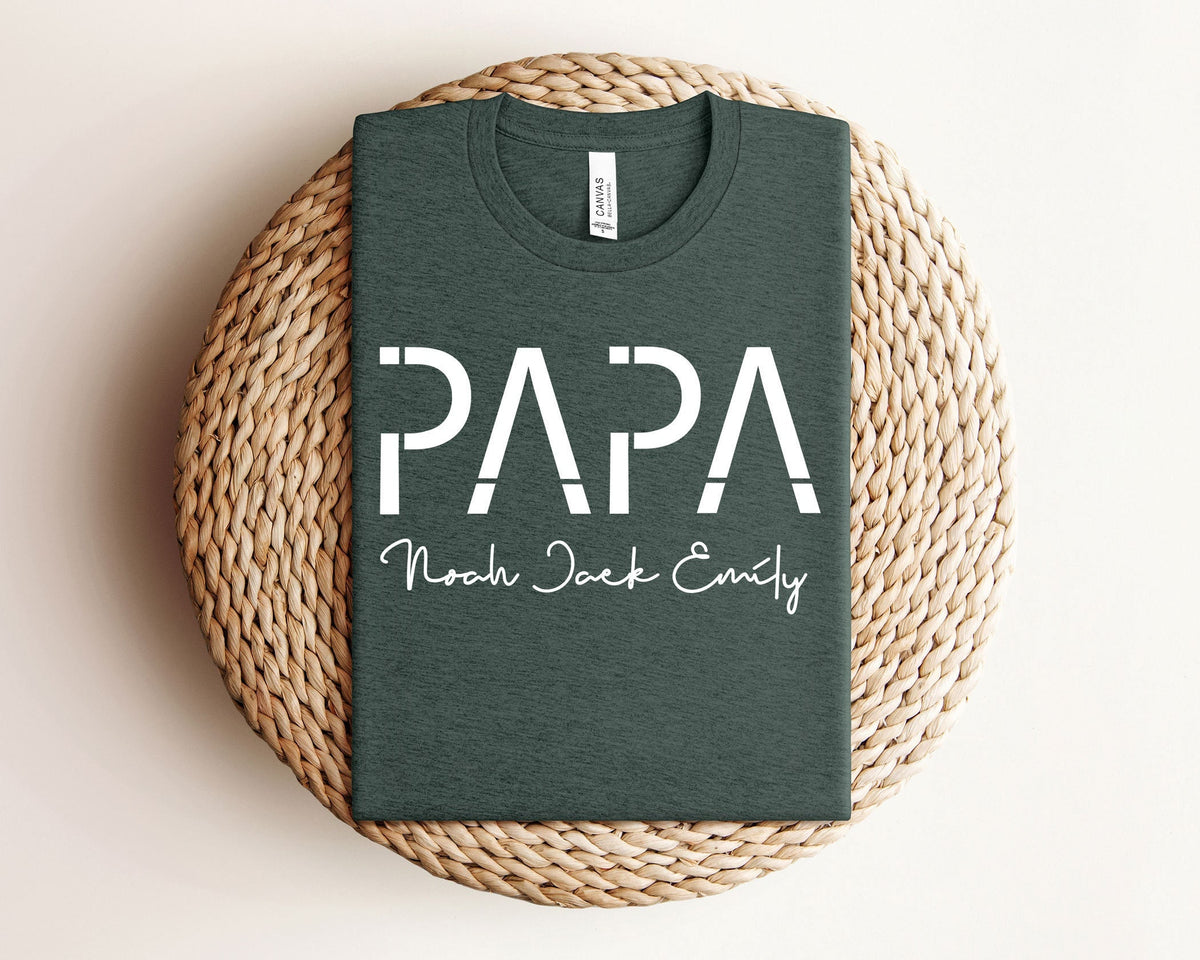 Custom Papa Shirt - Papa T-Shirt with Kids Names - Father's Day Gift - Personalized Papa Shirt - Gift for Dad - New Dad Tee - New Dad Gift