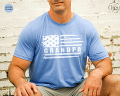 Personalized Grandpa T-Shirt - Grandpa Shirt with Grandkid Names - Custom American Grandpa Shirt - Father's Day Gift  - Custom Grandpa Tee