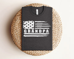 Personalized Grandpa T-Shirt - Grandpa Shirt with Grandkid Names - Custom American Grandpa Shirt - Father's Day Gift  - Custom Grandpa Tee