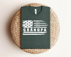 Personalized Grandpa T-Shirt - Grandpa Shirt with Grandkid Names - Custom American Grandpa Shirt - Father's Day Gift  - Custom Grandpa Tee