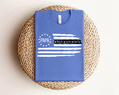 Papa Shirt with Kids Names - Custom Father's Day Shirt - Father's Day Gift - American Flag Dad Shirt - Personalized Dad T-Shirts - Dad Gift