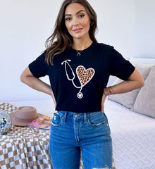 Leopard Nurse Stethoscope Shirt - Leopard Nurse Shirt - Nurse Appreciation Gift - Nursing Graduation Gift - Nurse Life Gift - RN Shirt