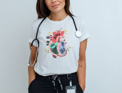 Heart Anatomy T-Shirt - CVICU Nurse Shirt - Cardiac Nurse Tee - Cardiology Student T-Shirt -Nursing Student Shirt - Registered Nurse Gift